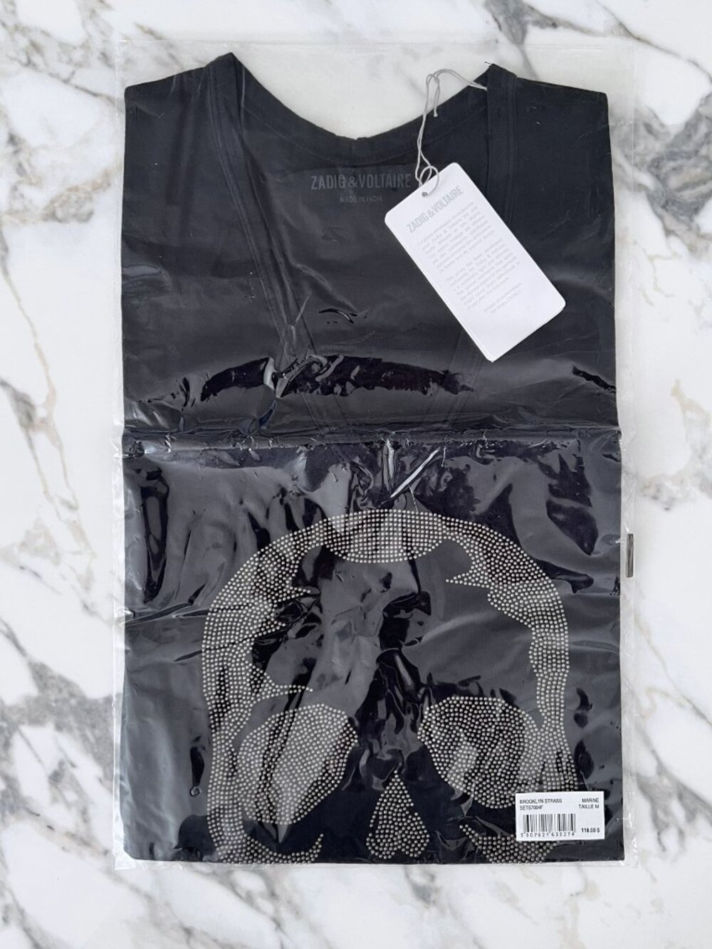 NWT - Zadig & Voltaire Brooklyn Strass T-shirt - Marine💙 - Picture 4 of 4